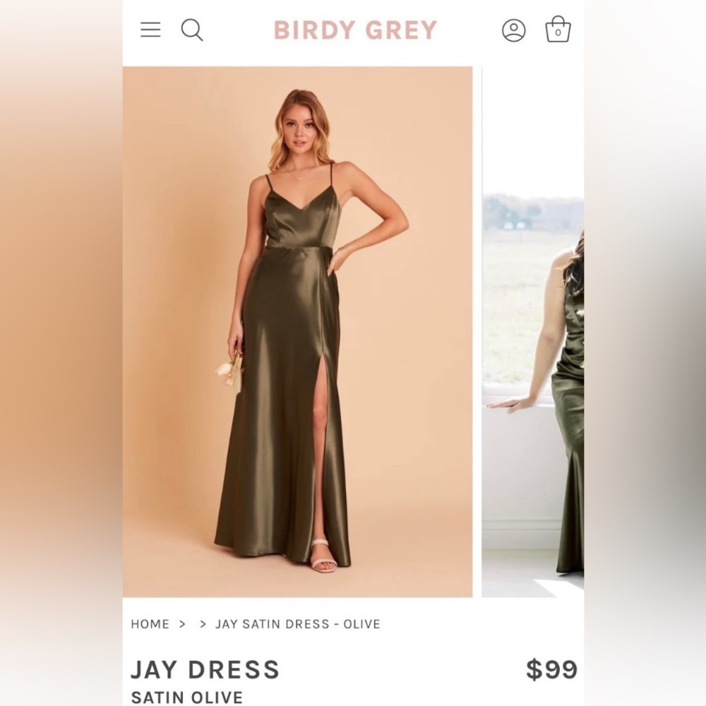 Birdie Grey Olive satin Jay Large